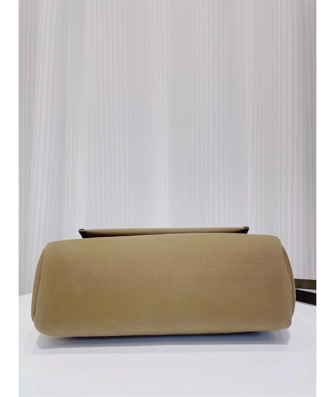 HERMES Зеленая льняная сумка через плечо, фото 5