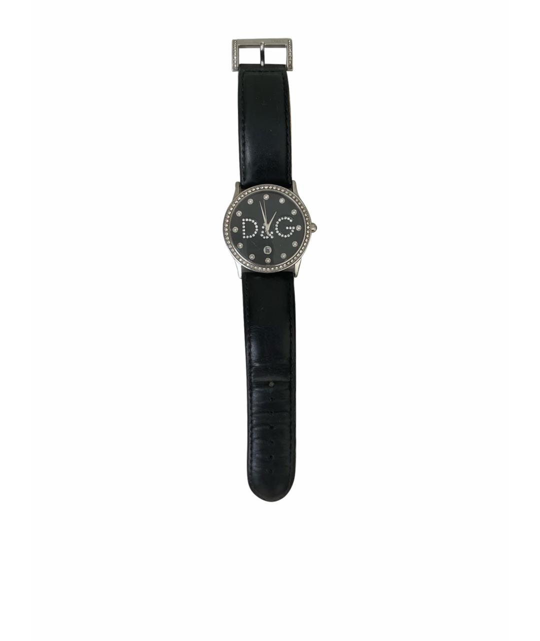 DOLCE&GABBANA Черные с серебряным покрытием часы, фото 1