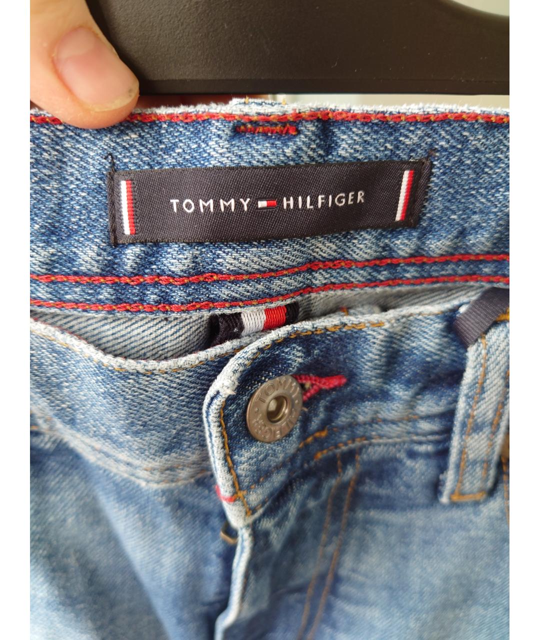 TOMMY HILFIGER Синие хлопко-полиэстеровые джинсы скинни, фото 3