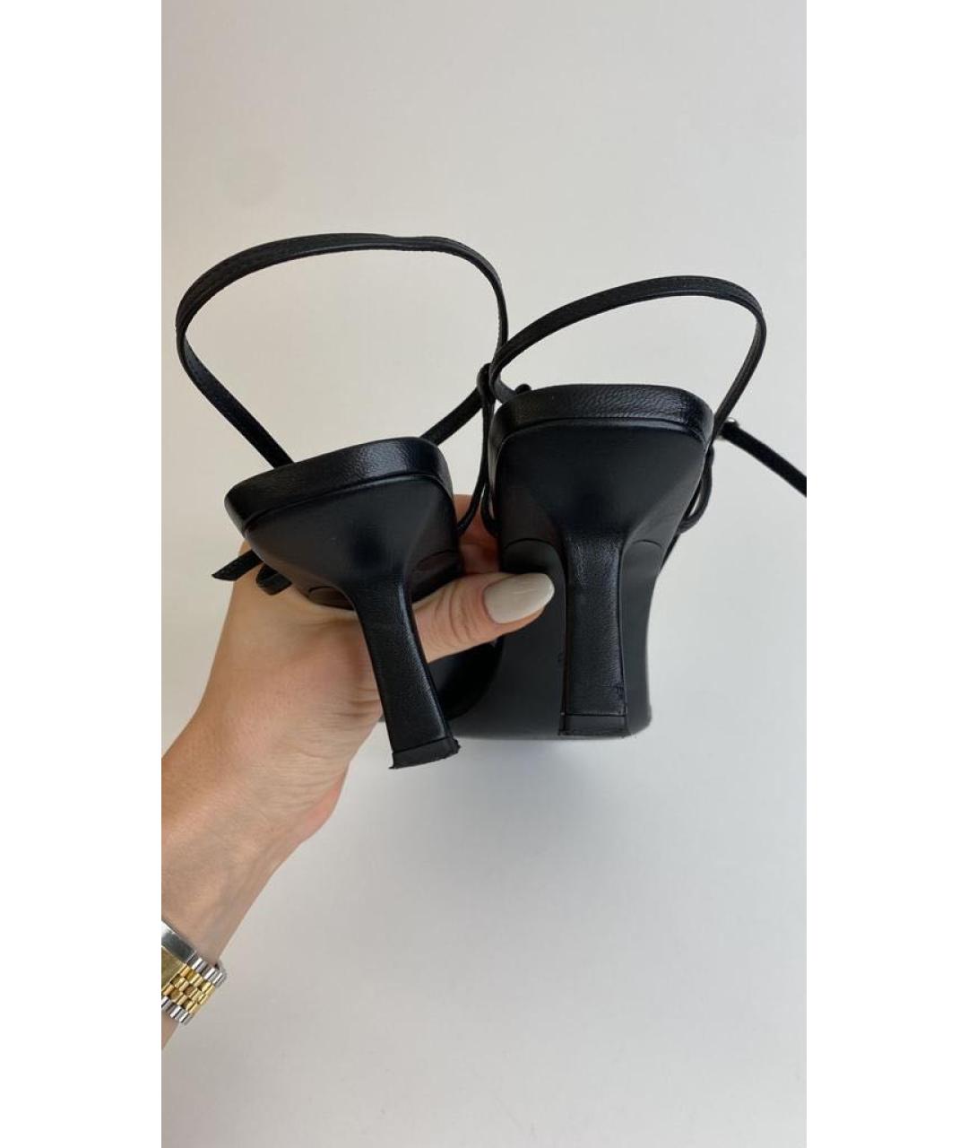 THE ROW Черные кожаные босоножки, фото 3