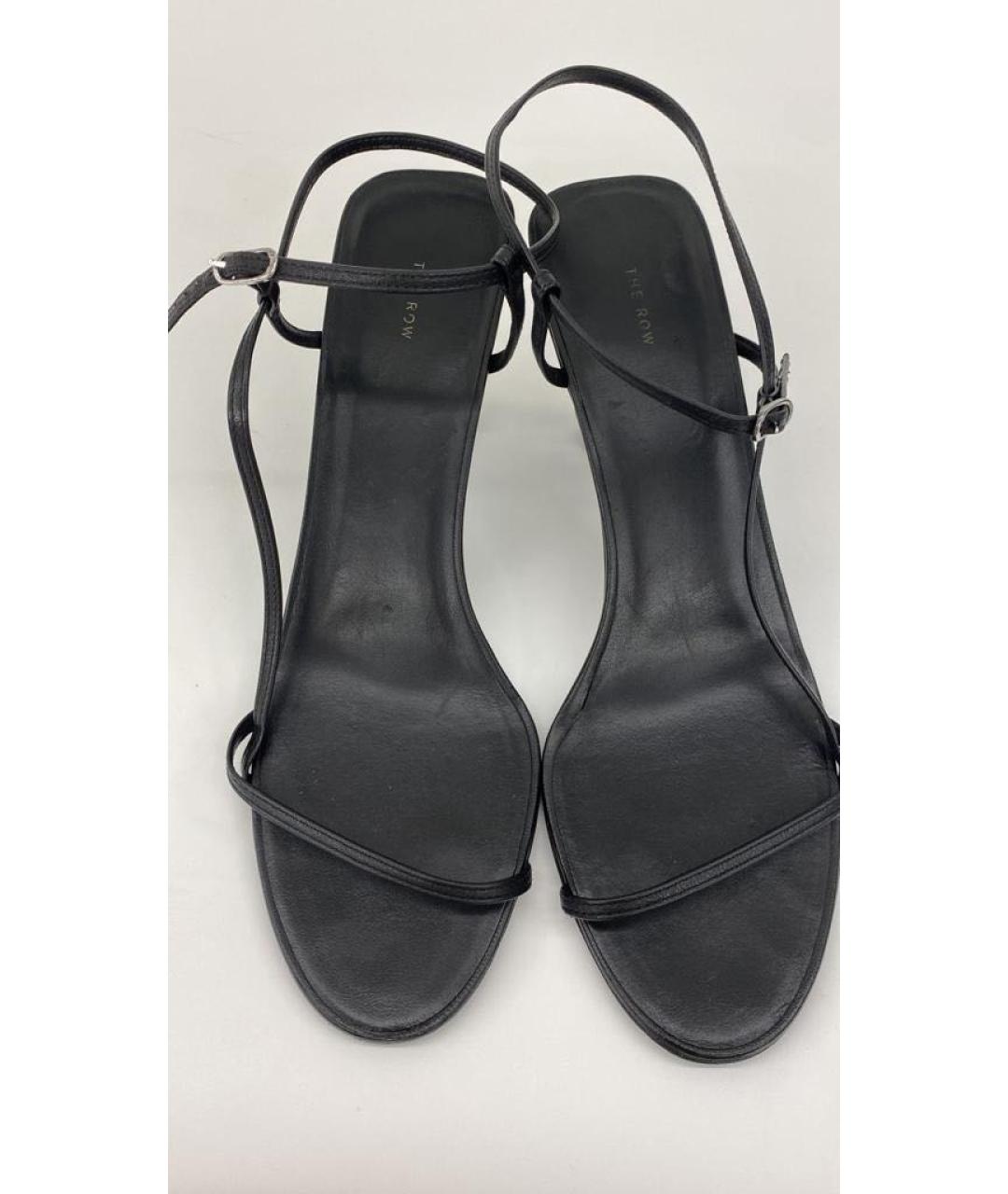 THE ROW Черные кожаные босоножки, фото 4