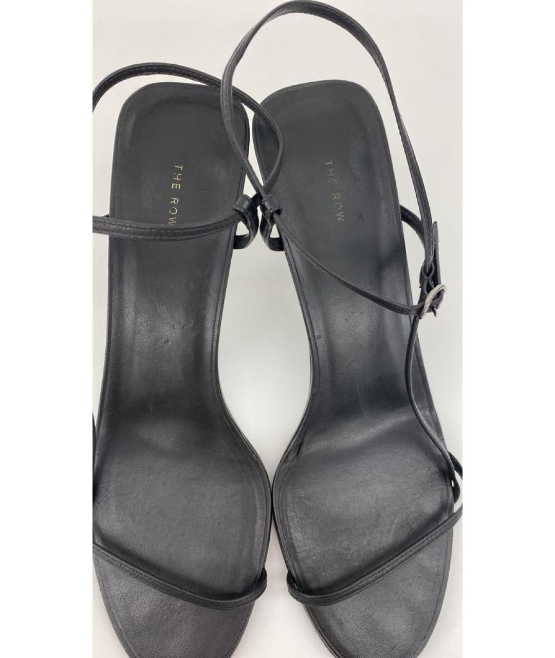 THE ROW Черные кожаные босоножки, фото 5
