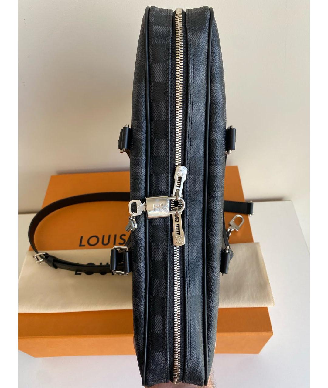 LOUIS VUITTON Антрацитовый портфель, фото 5