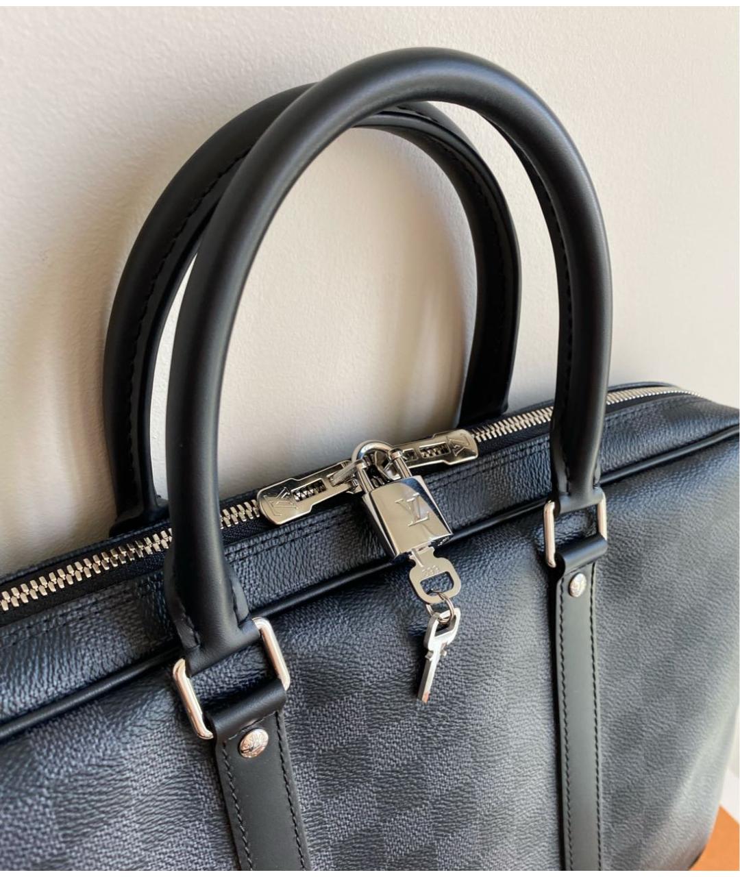 LOUIS VUITTON Антрацитовый портфель, фото 7