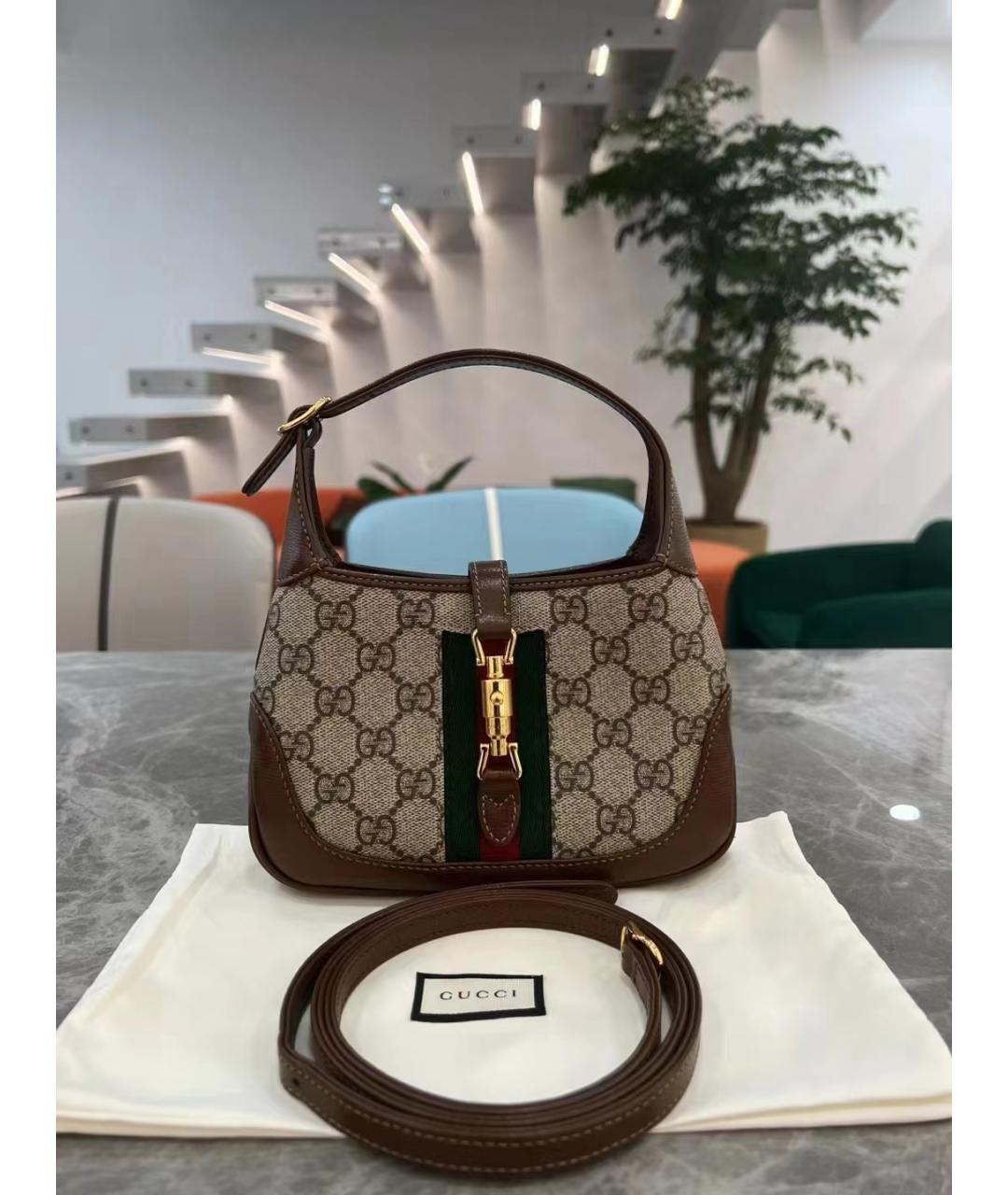 GUCCI Коричневая деним сумка через плечо, фото 6