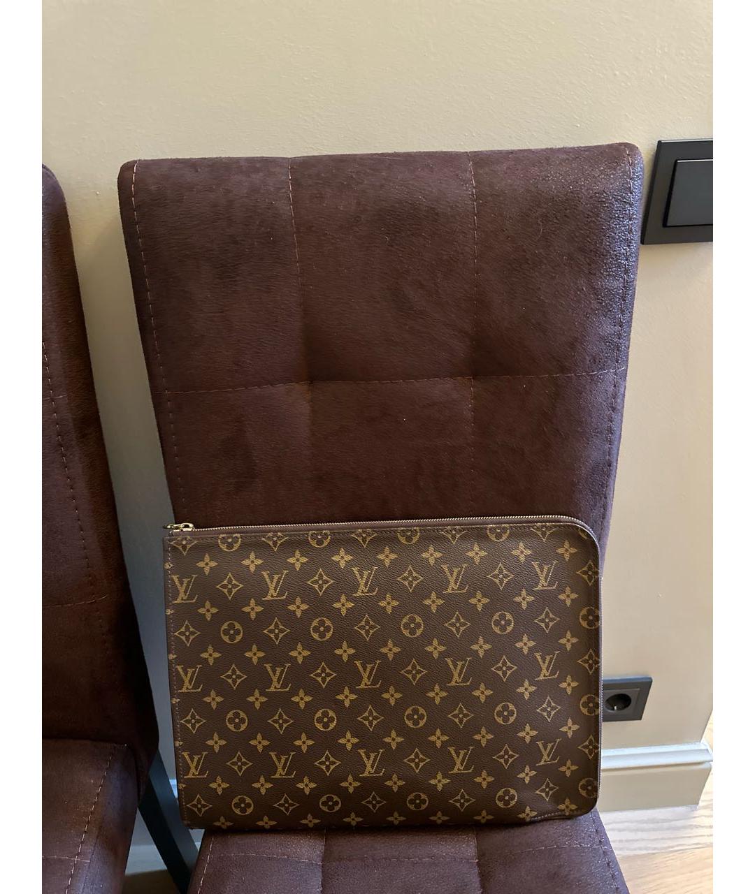 LOUIS VUITTON PRE-OWNED Коричневая кожаная папка для документов, фото 3