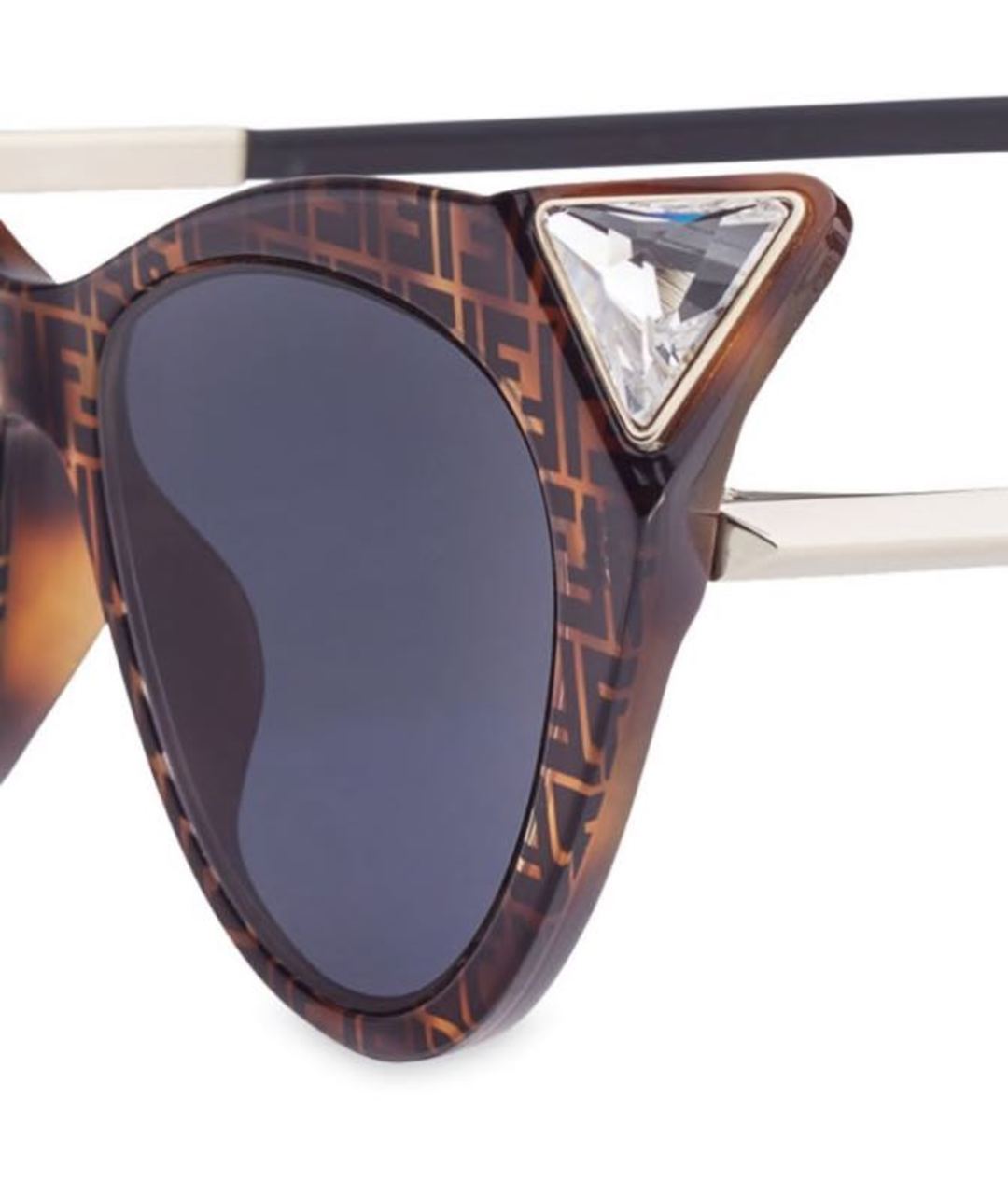 FENDI Коричневые пластиковые солнцезащитные очки, фото 3