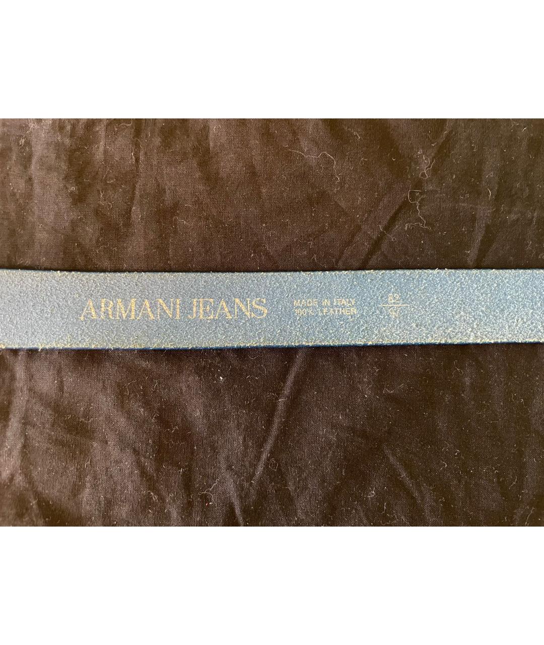 ARMANI JEANS Синий кожаный ремень, фото 3