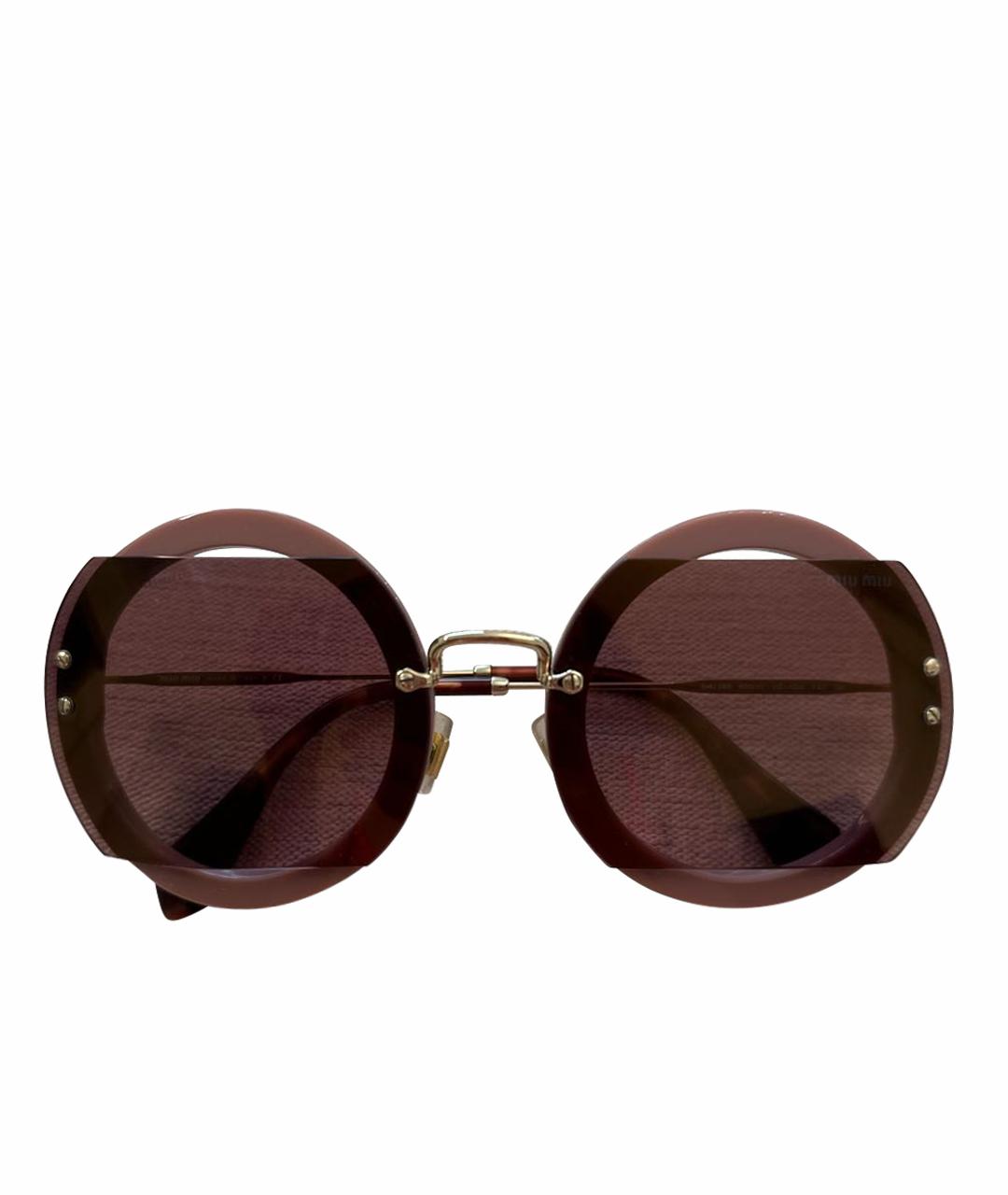 MIU MIU Розовые металлические солнцезащитные очки, фото 1