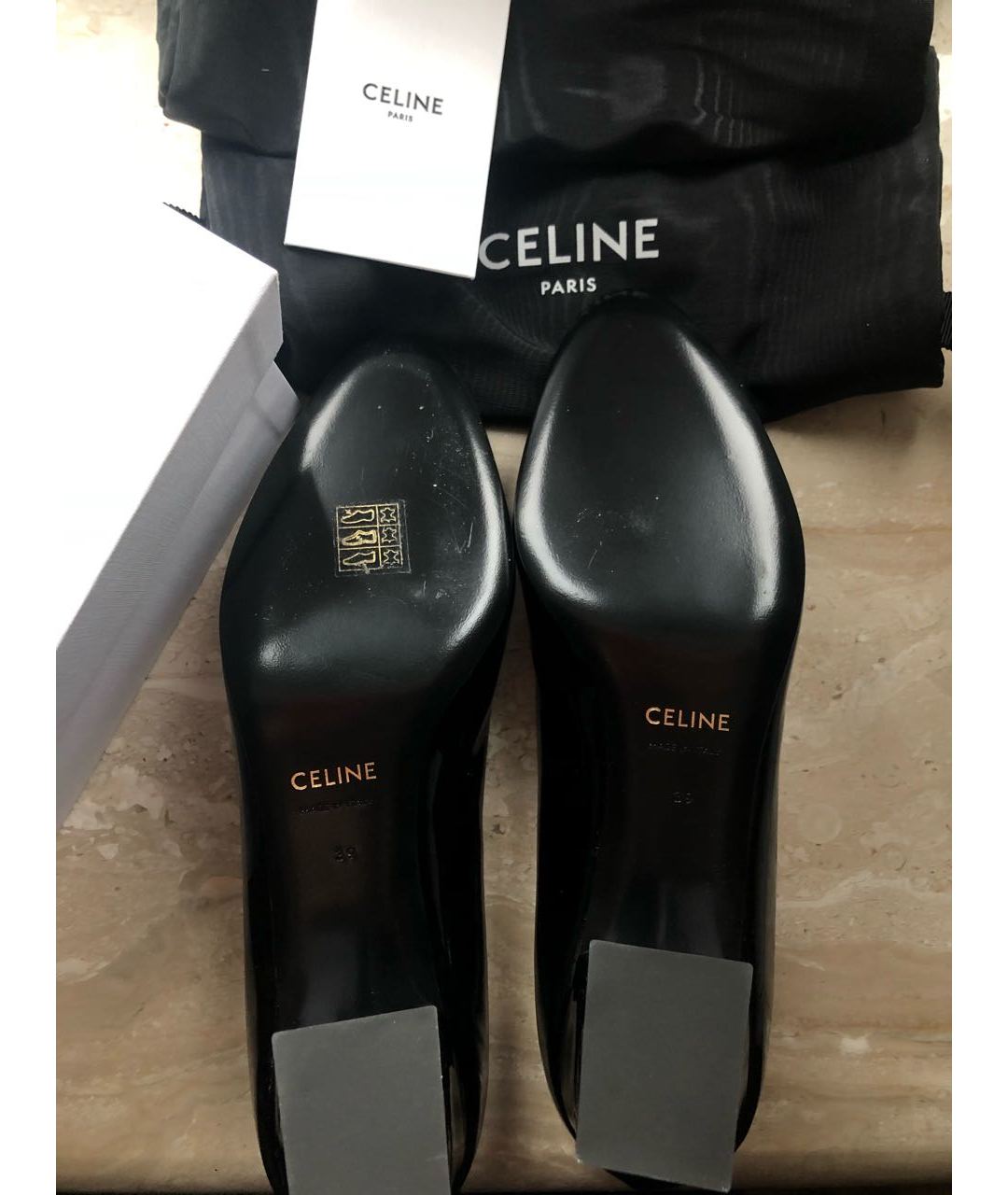 CELINE PRE-OWNED Черные туфли из лакированной кожи, фото 4