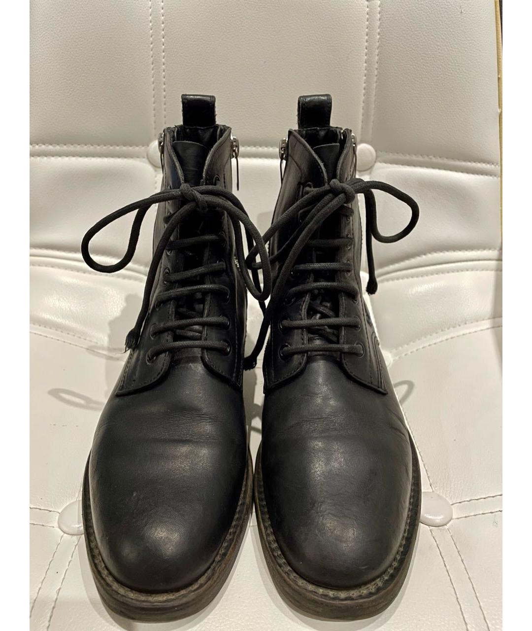 SAINT LAURENT Черные кожаные ботинки, фото 4