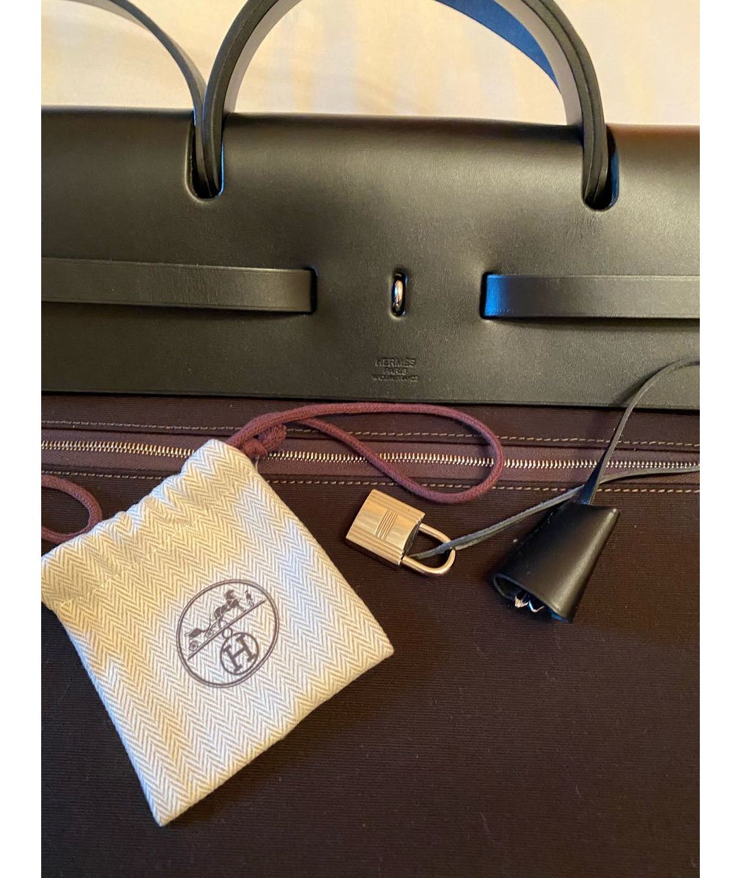 HERMES PRE-OWNED Коричневая тканевая дорожная/спортивная сумка, фото 3