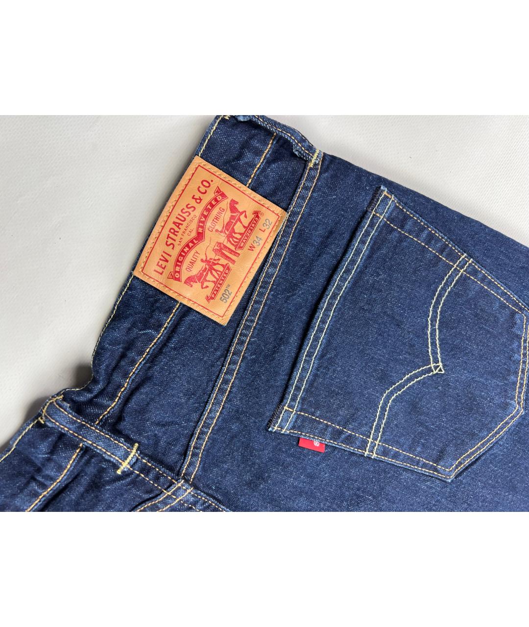 LEVI'S Темно-синие хлопковые джинсы, фото 4