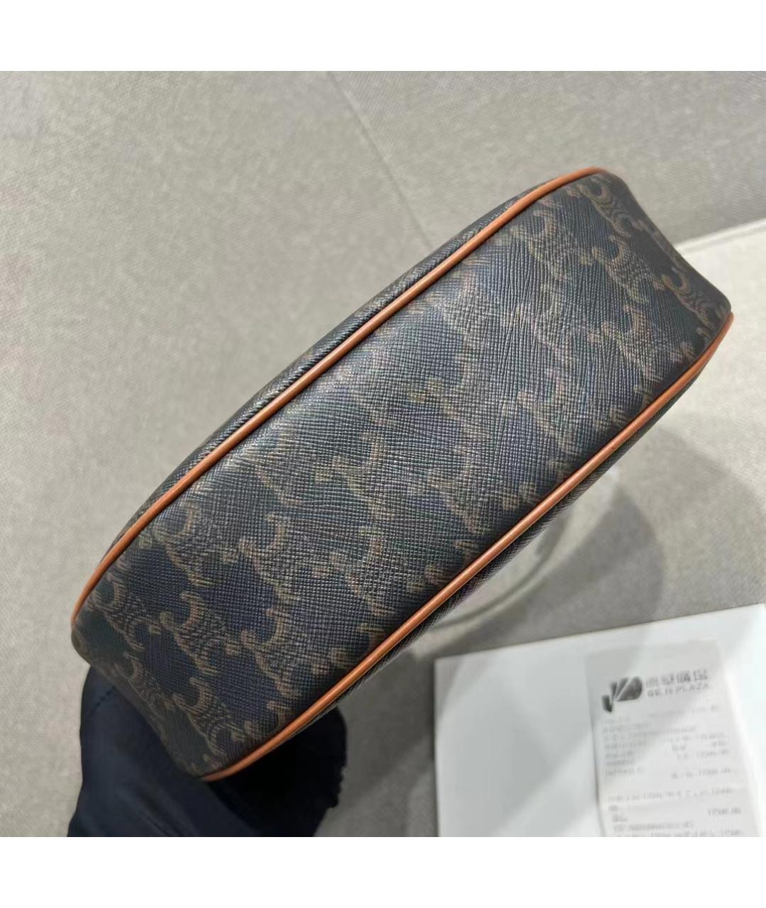 CELINE Коричневая сумка через плечо из искусственной кожи, фото 5