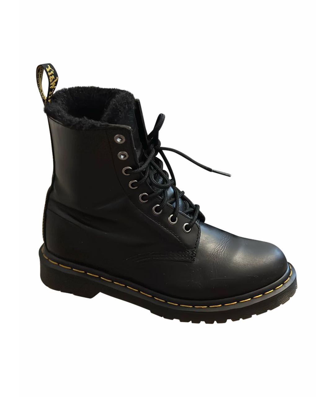 DR. MARTENS Черные кожаные ботинки, фото 1