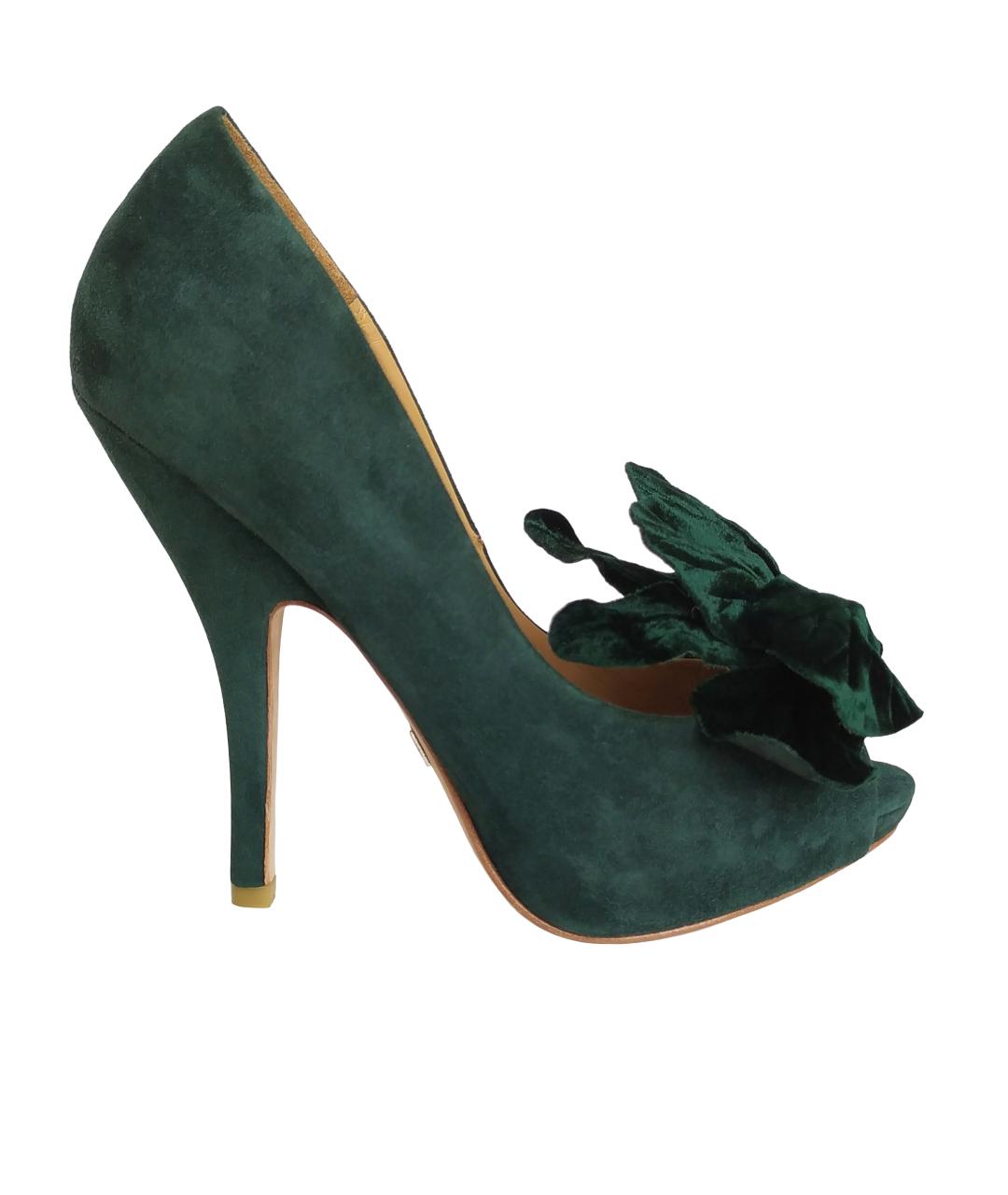 BADGLEY MISCHKA Зеленые замшевые туфли, фото 1