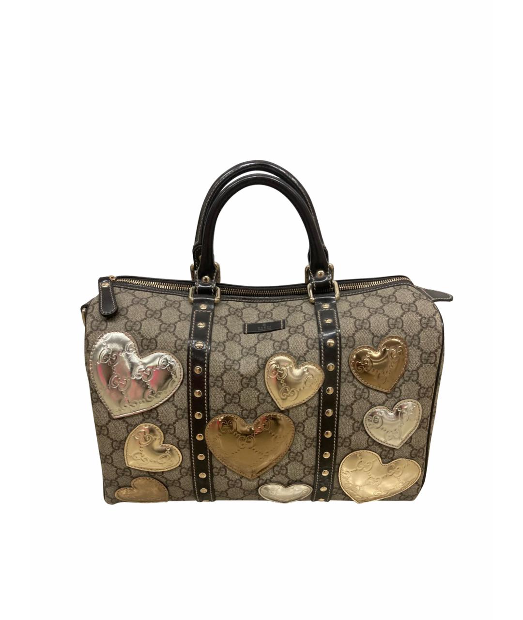 GUCCI Бежевая пелетеная сумка с короткими ручками, фото 1