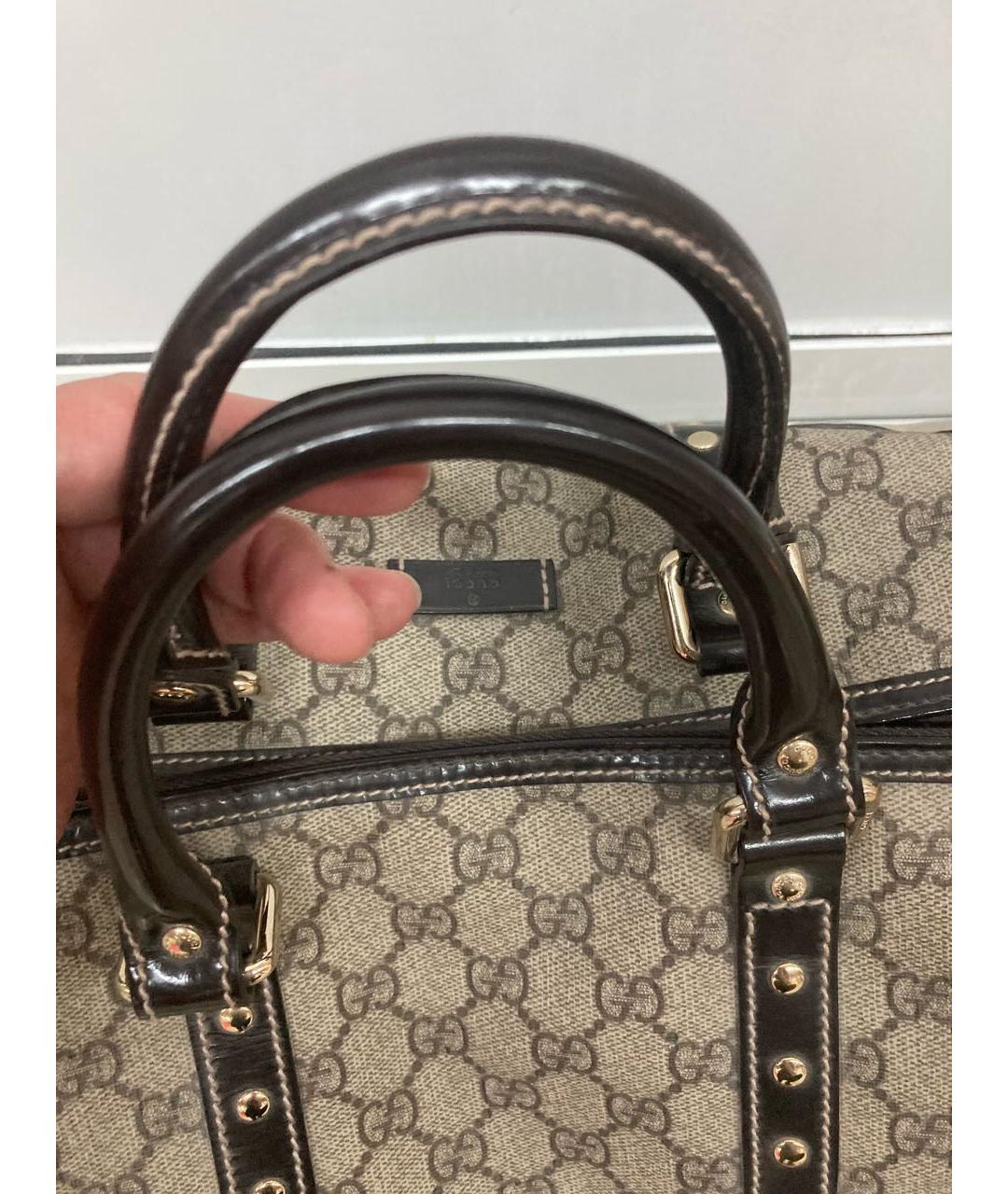 GUCCI Бежевая пелетеная сумка с короткими ручками, фото 6