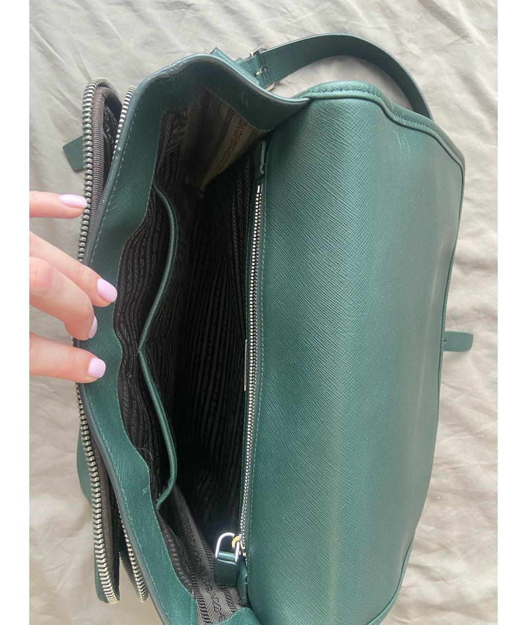 PRADA Зеленая кожаная сумка через плечо, фото 4