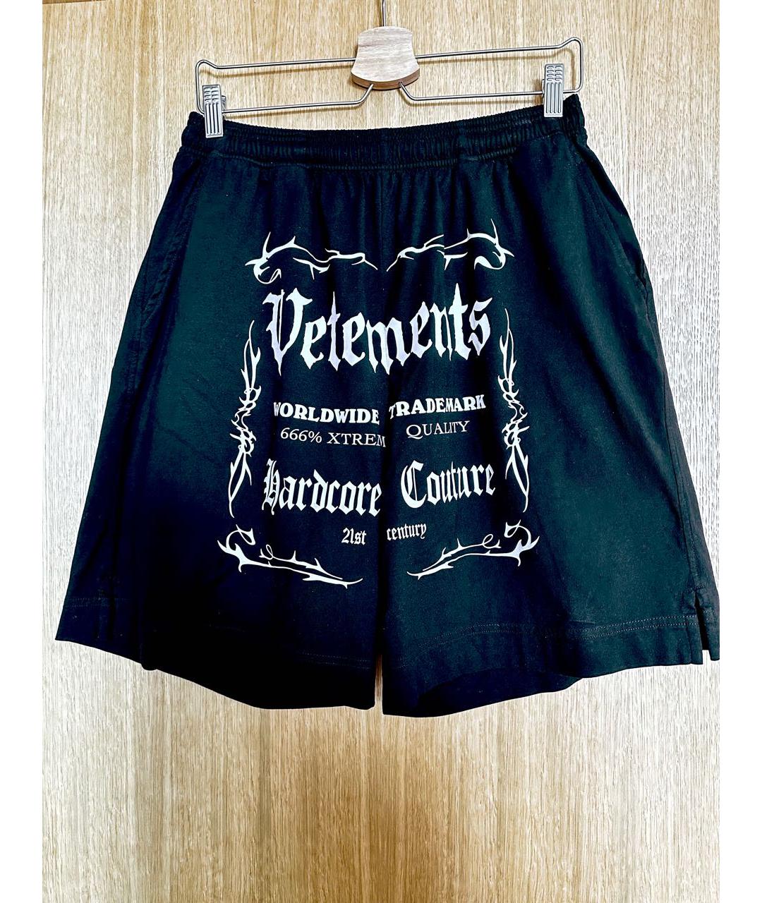 VETEMENTS Черные хлопковые шорты, фото 5