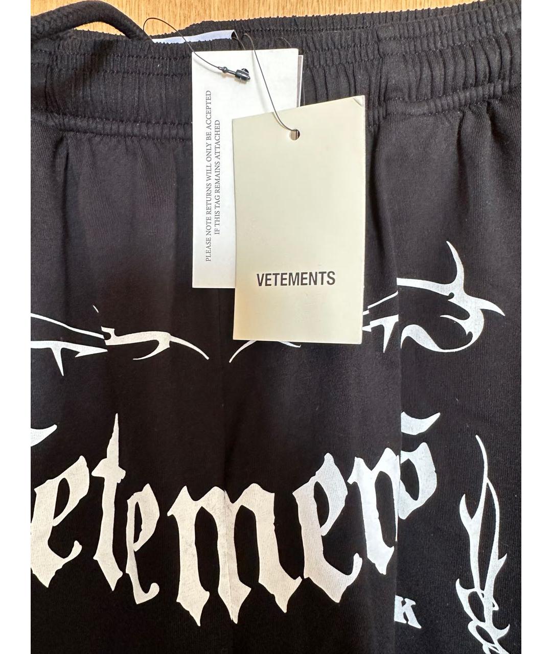 VETEMENTS Черные хлопковые шорты, фото 3