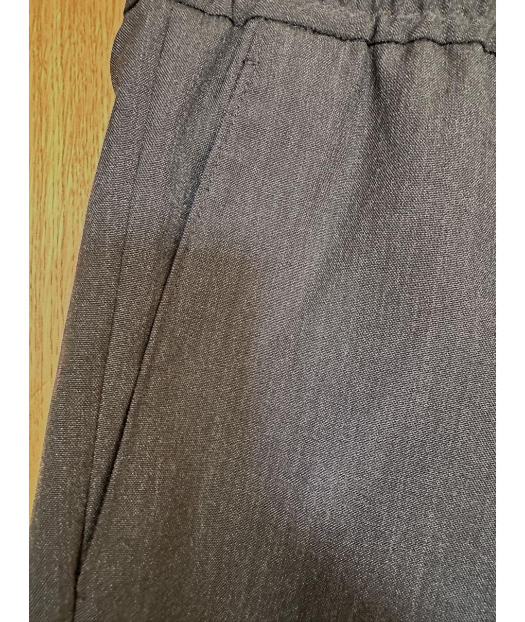 GUCCI Антрацитовые шерстяные повседневные брюки, фото 4