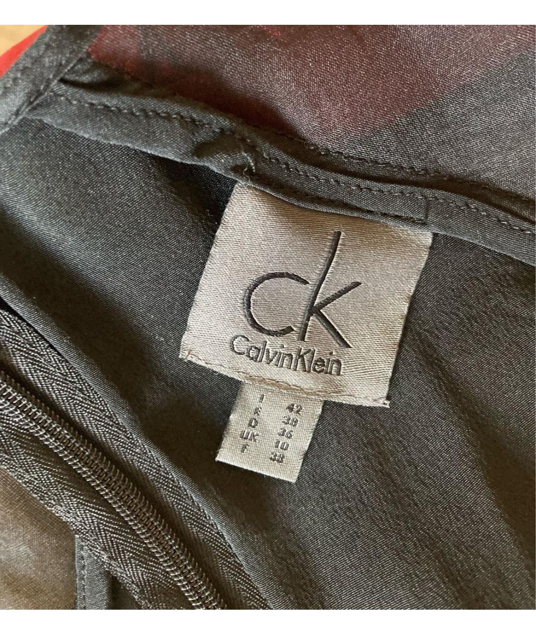 CALVIN KLEIN Черное шелковое коктейльное платье, фото 6