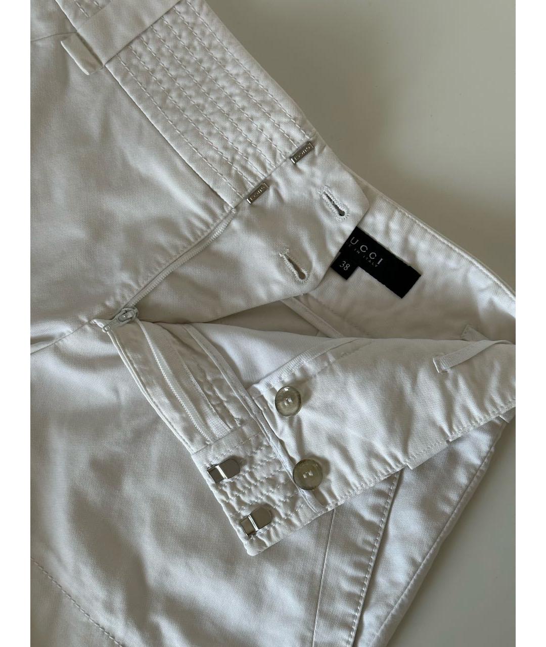 GUCCI Белые хлопко-эластановые шорты, фото 3
