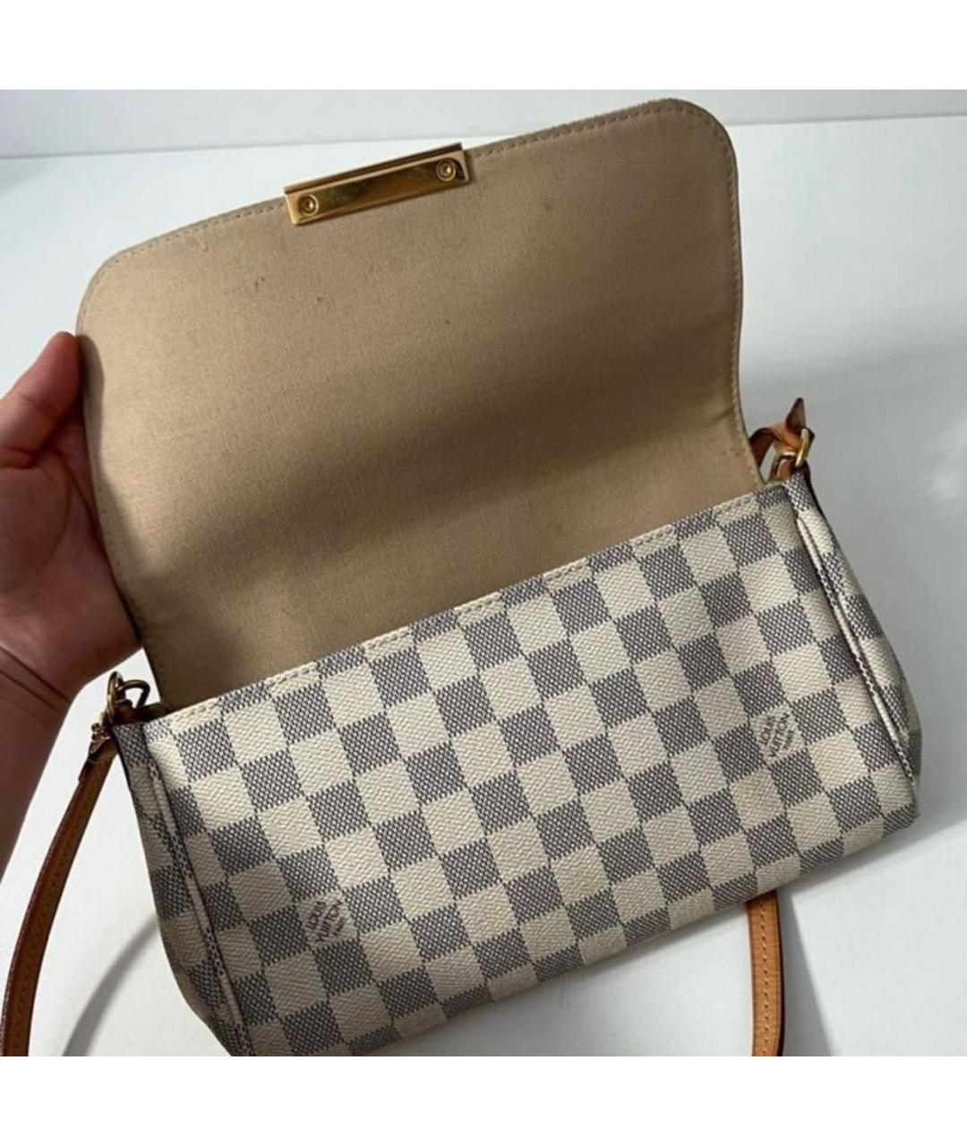 LOUIS VUITTON Белая кожаная сумка через плечо, фото 7