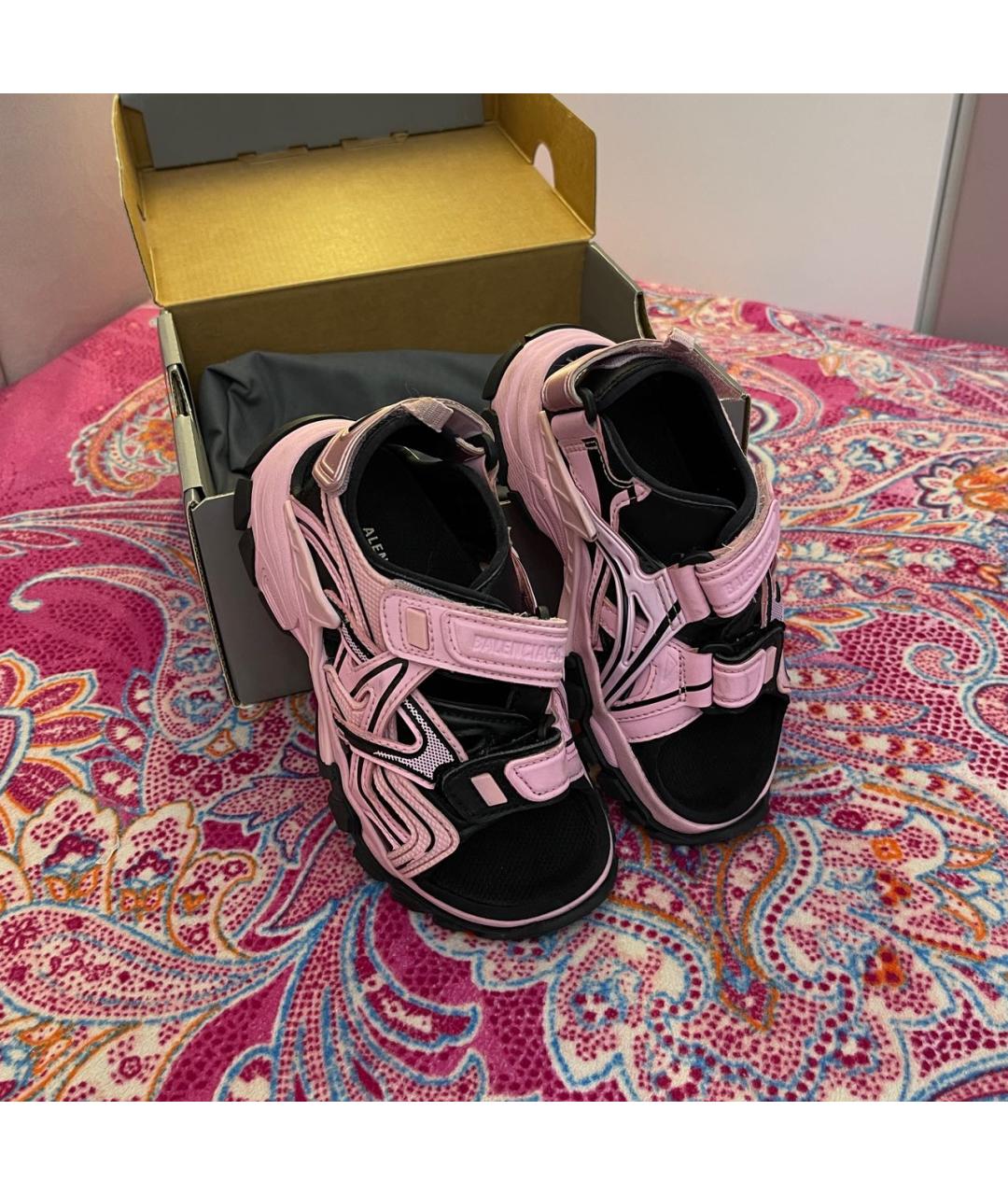 BALENCIAGA KIDS Розовые кожаные сандалии и шлепанцы, фото 2