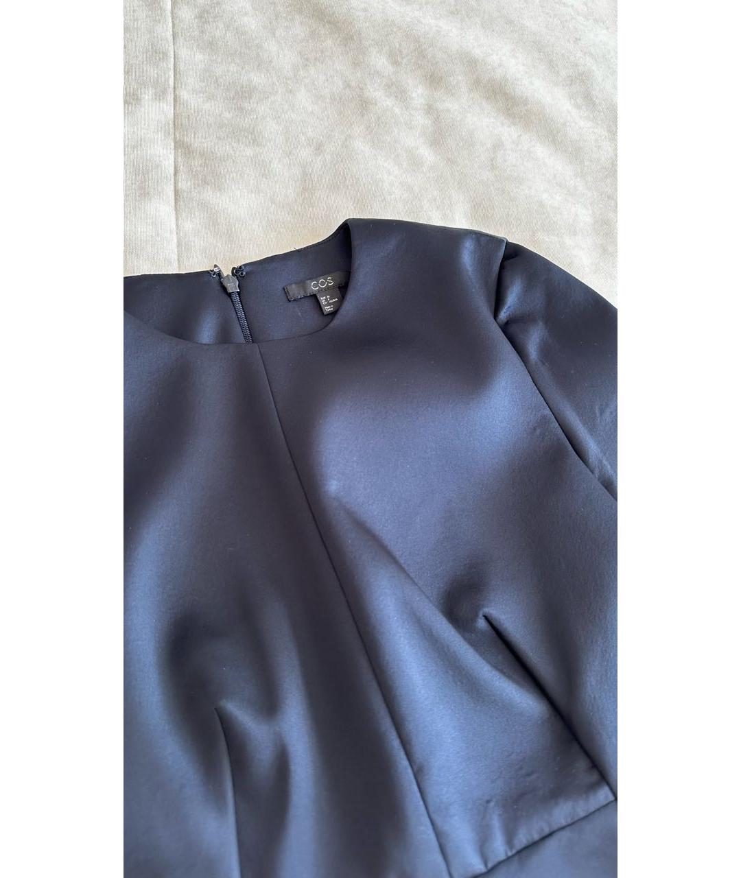 COS Темно-синяя вискозная блузы, фото 3