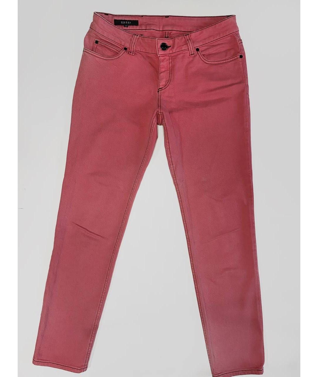 GUCCI Розовые хлопко-эластановые джинсы слим, фото 8