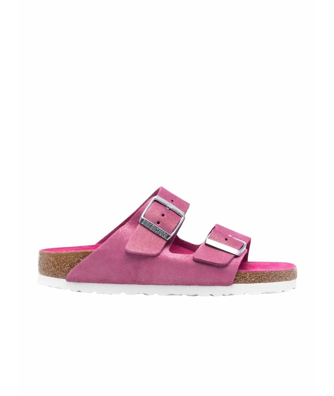 BIRKENSTOCK Фуксия замшевые сандалии, фото 1