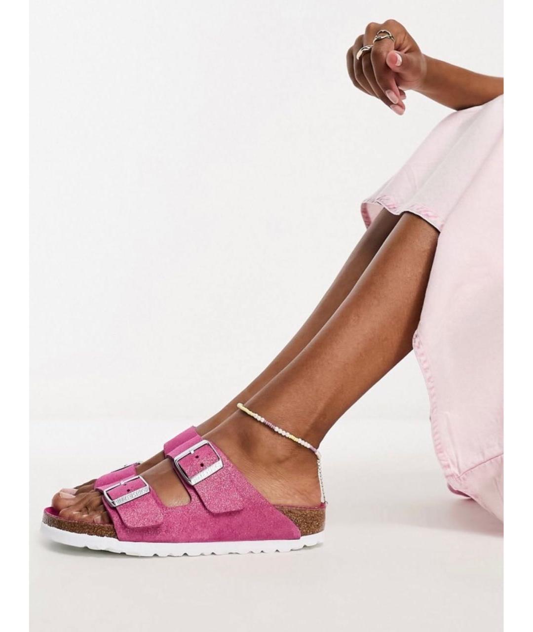 BIRKENSTOCK Фуксия замшевые сандалии, фото 7