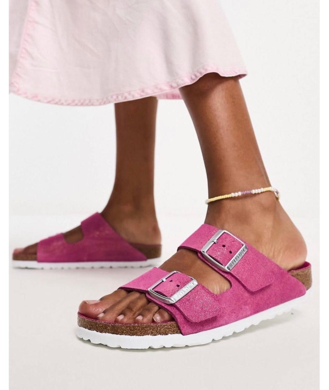 BIRKENSTOCK Фуксия замшевые сандалии, фото 6
