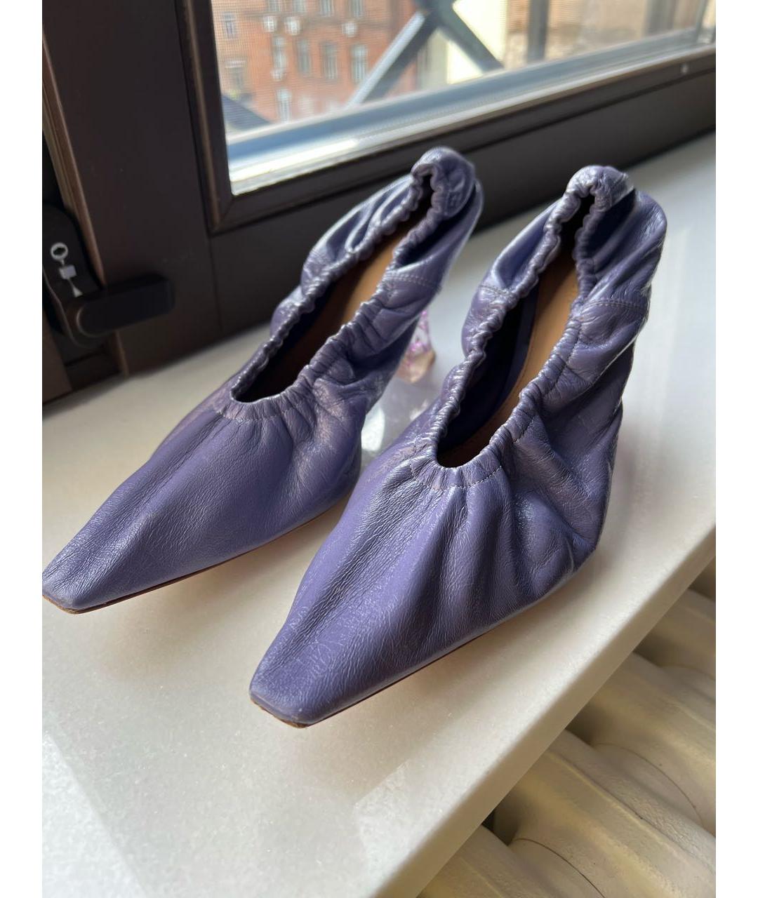 BOTTEGA VENETA Фиолетовые кожаные туфли, фото 2