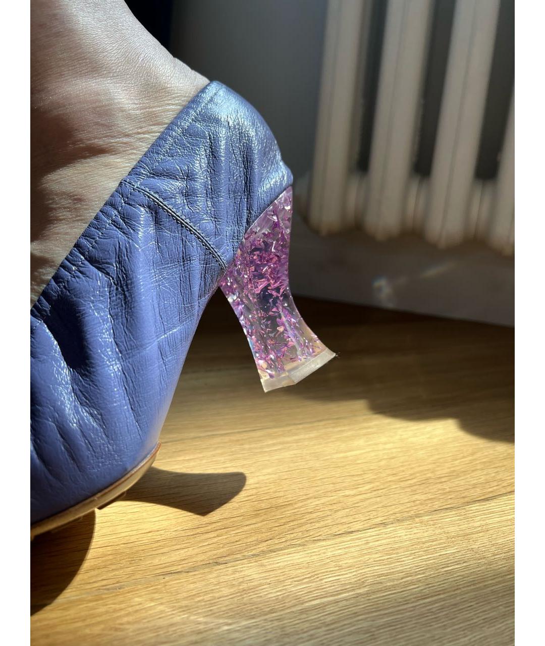 BOTTEGA VENETA Фиолетовые кожаные туфли, фото 6