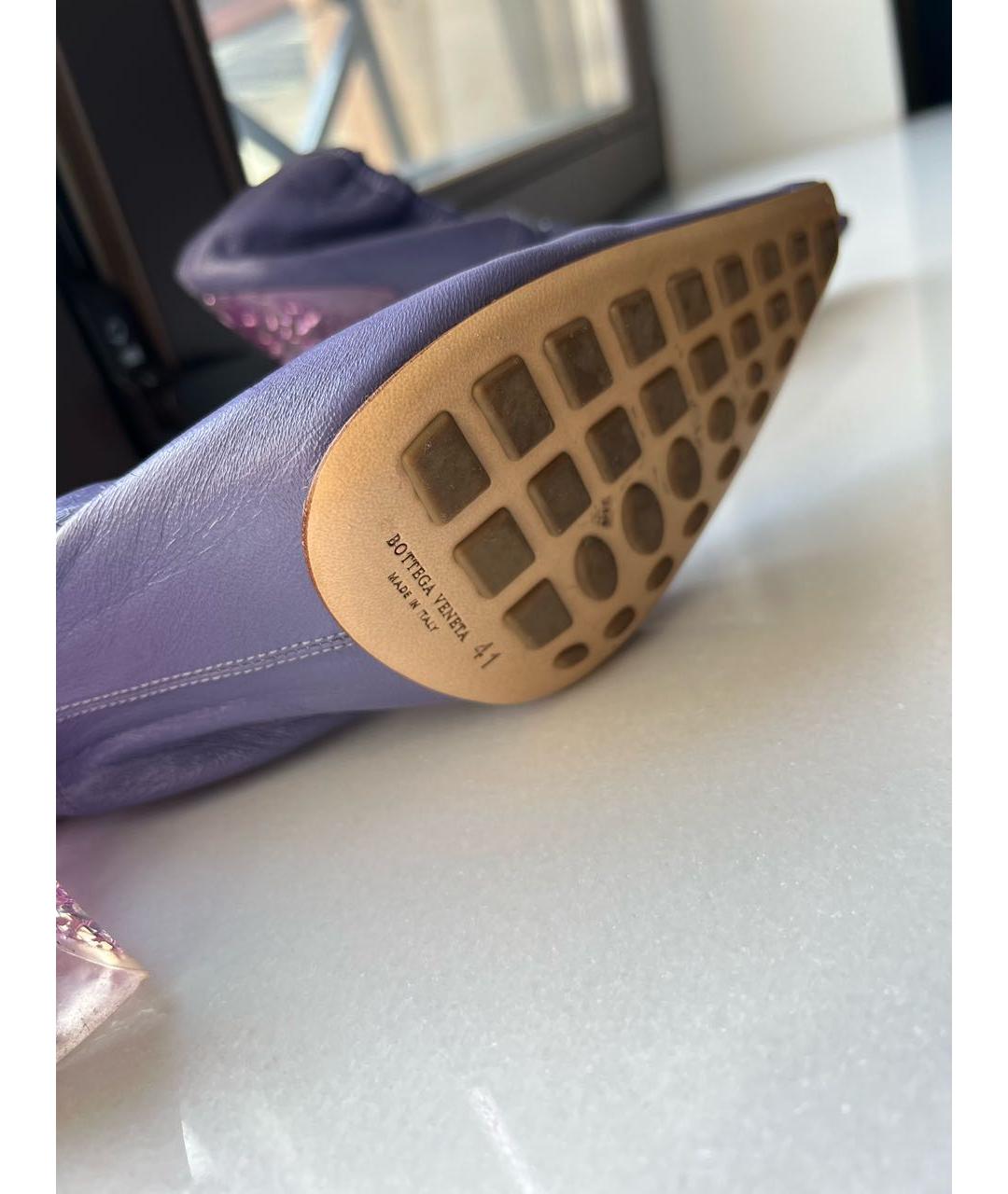 BOTTEGA VENETA Фиолетовые кожаные туфли, фото 5
