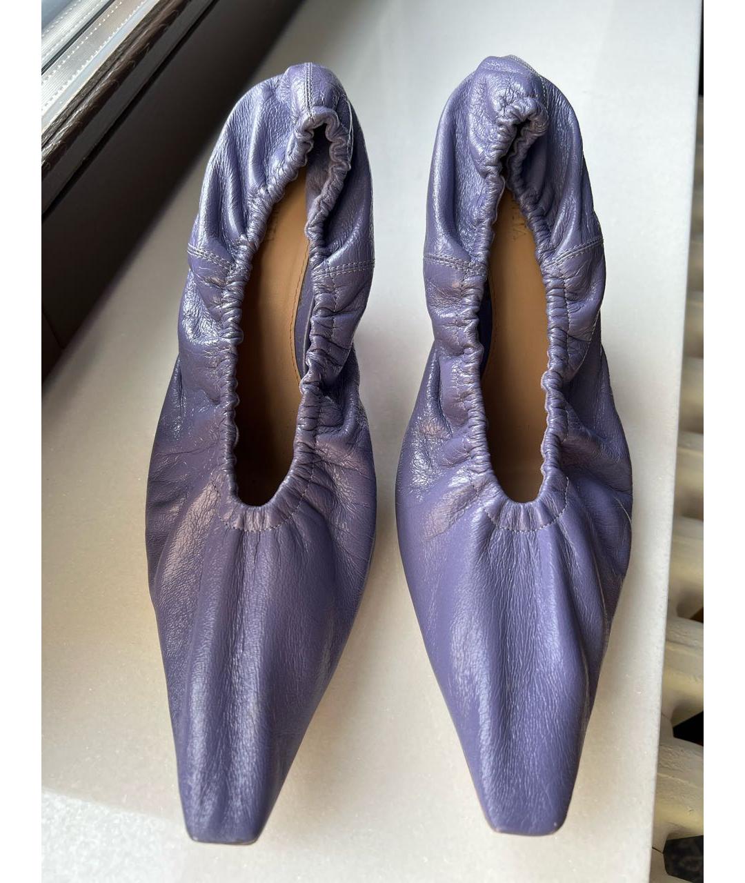 BOTTEGA VENETA Фиолетовые кожаные туфли, фото 3