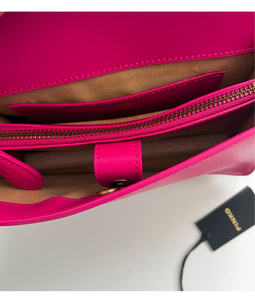 PINKO Розовая кожаная сумка через плечо, фото 4