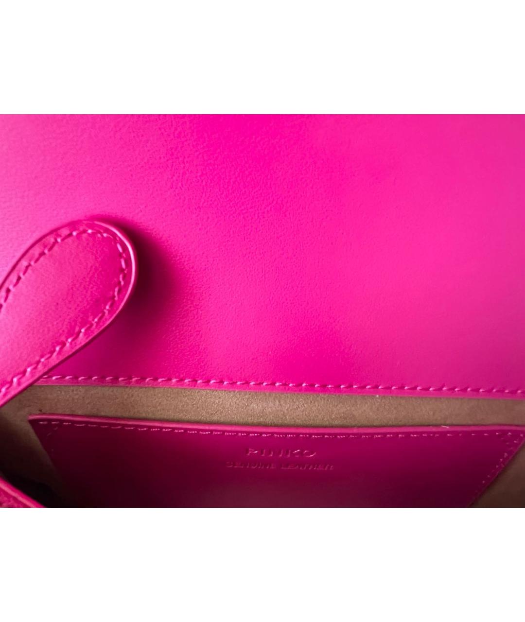 PINKO Розовая кожаная сумка через плечо, фото 6