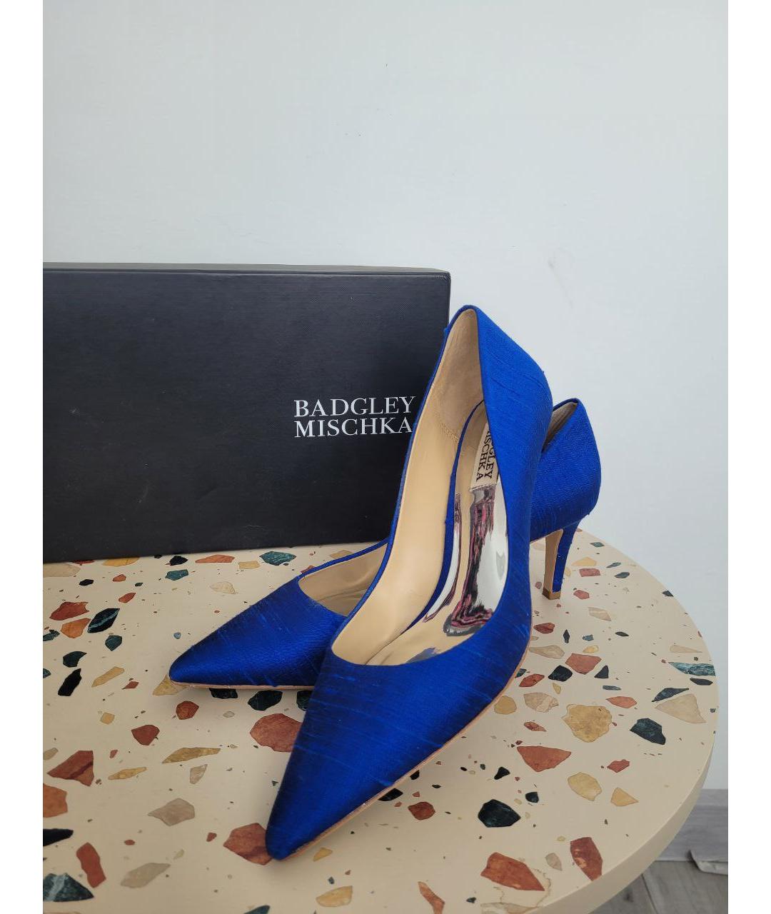 BADGLEY MISCHKA Синие текстильные туфли, фото 6