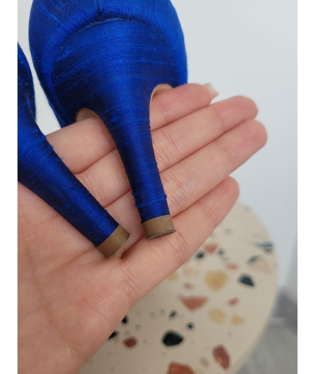 BADGLEY MISCHKA Синие текстильные туфли, фото 5
