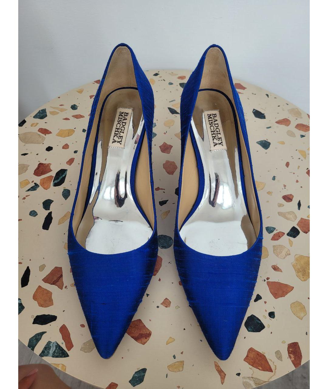 BADGLEY MISCHKA Синие текстильные туфли, фото 2