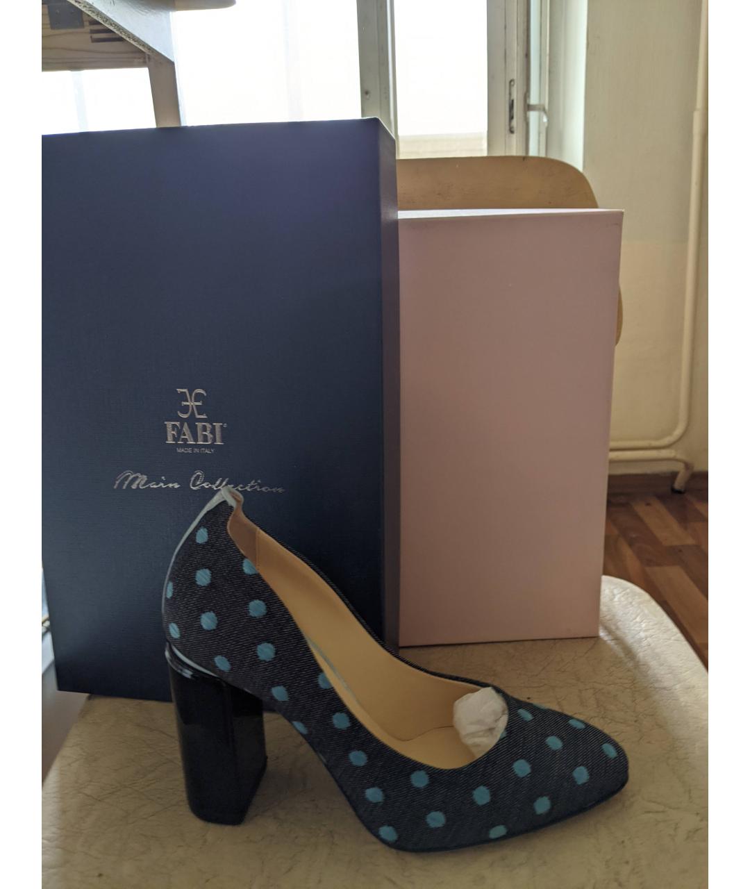 FABI Темно-синие текстильные туфли, фото 6