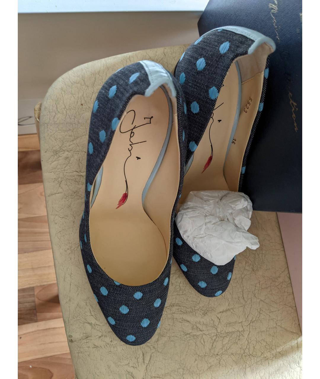 FABI Темно-синие текстильные туфли, фото 5