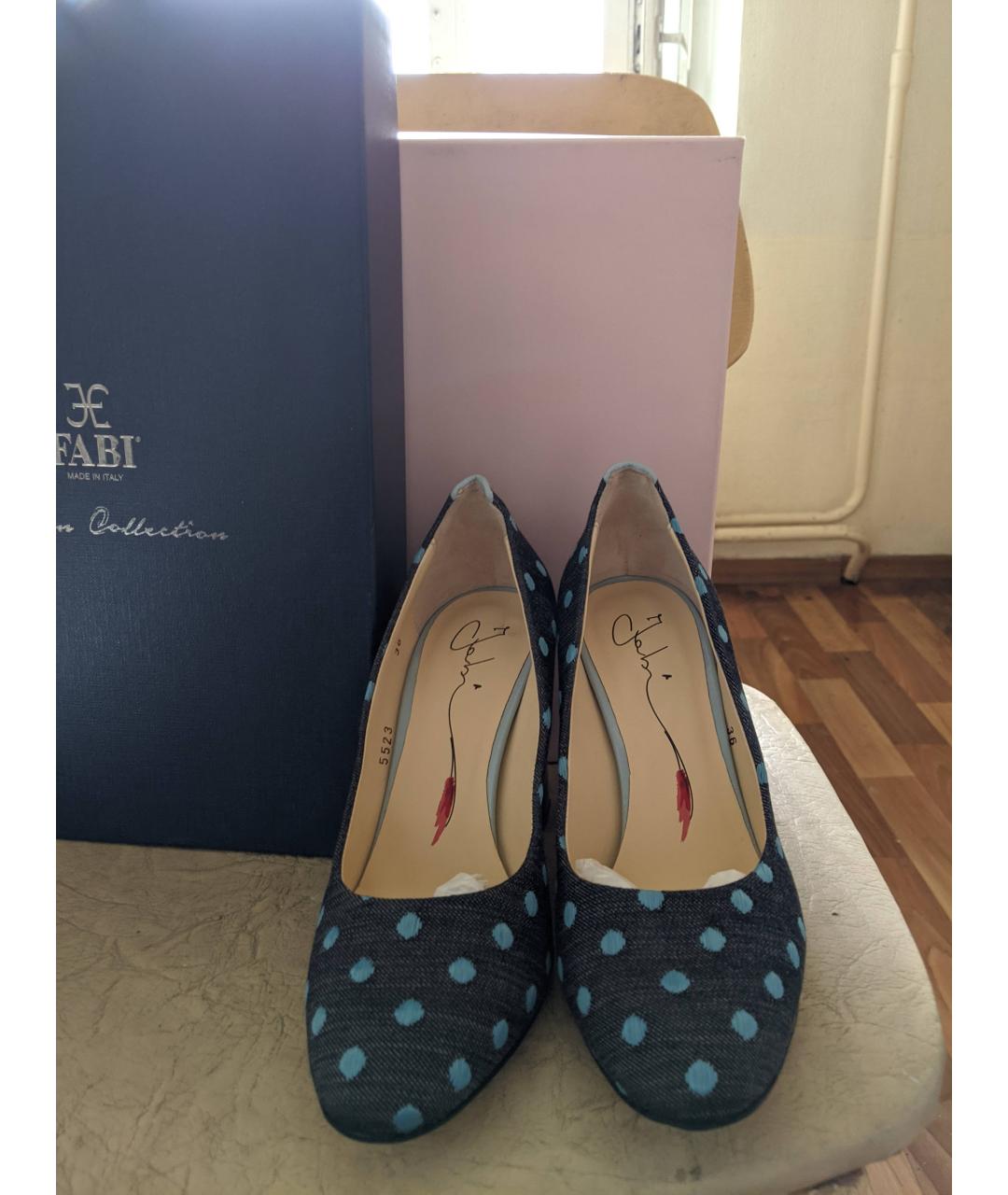 FABI Темно-синие текстильные туфли, фото 2
