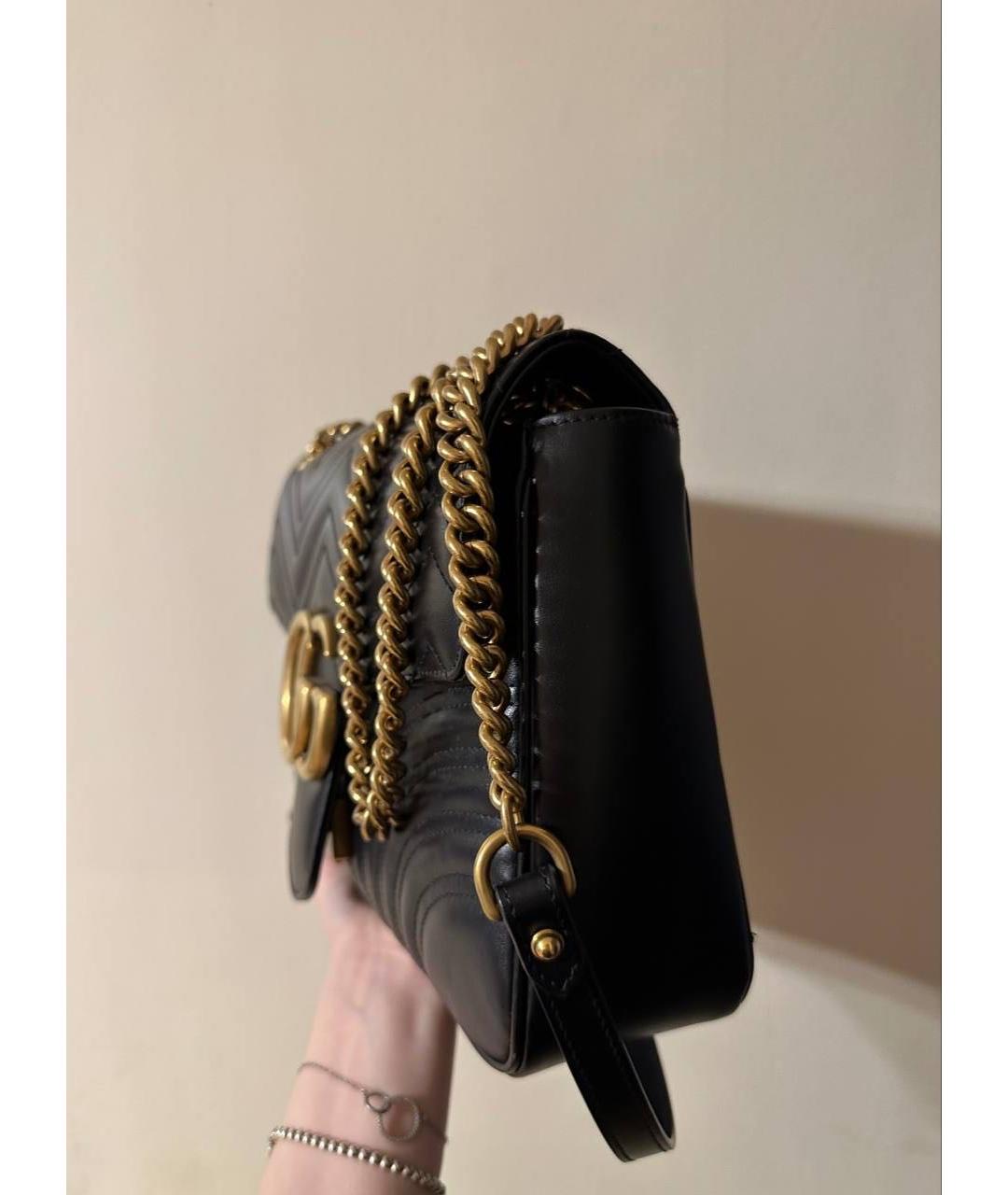 GUCCI Черная кожаная сумка через плечо, фото 4
