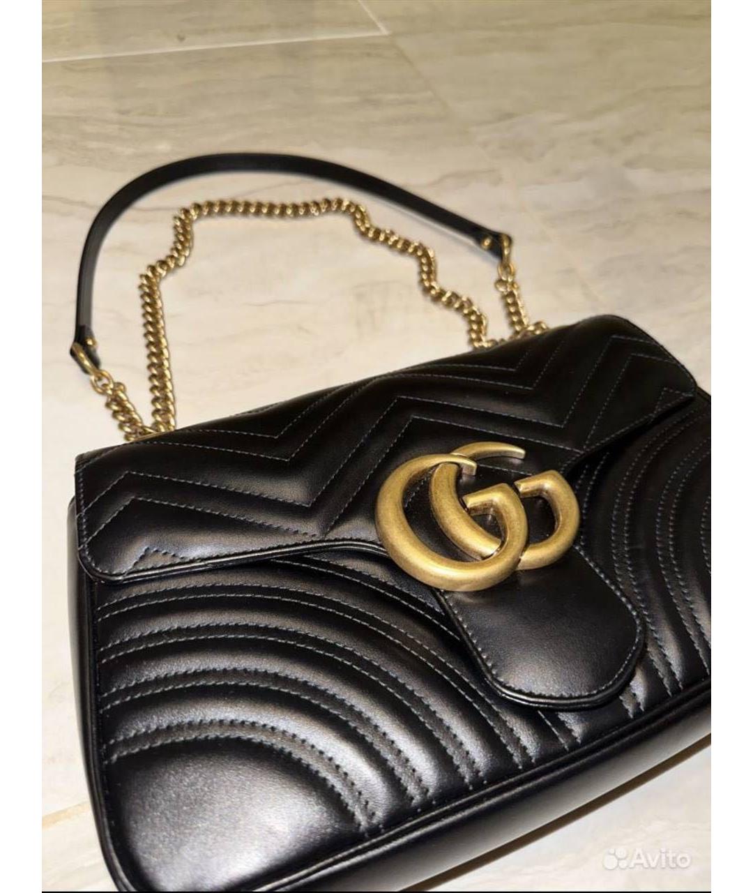 GUCCI Черная кожаная сумка через плечо, фото 3