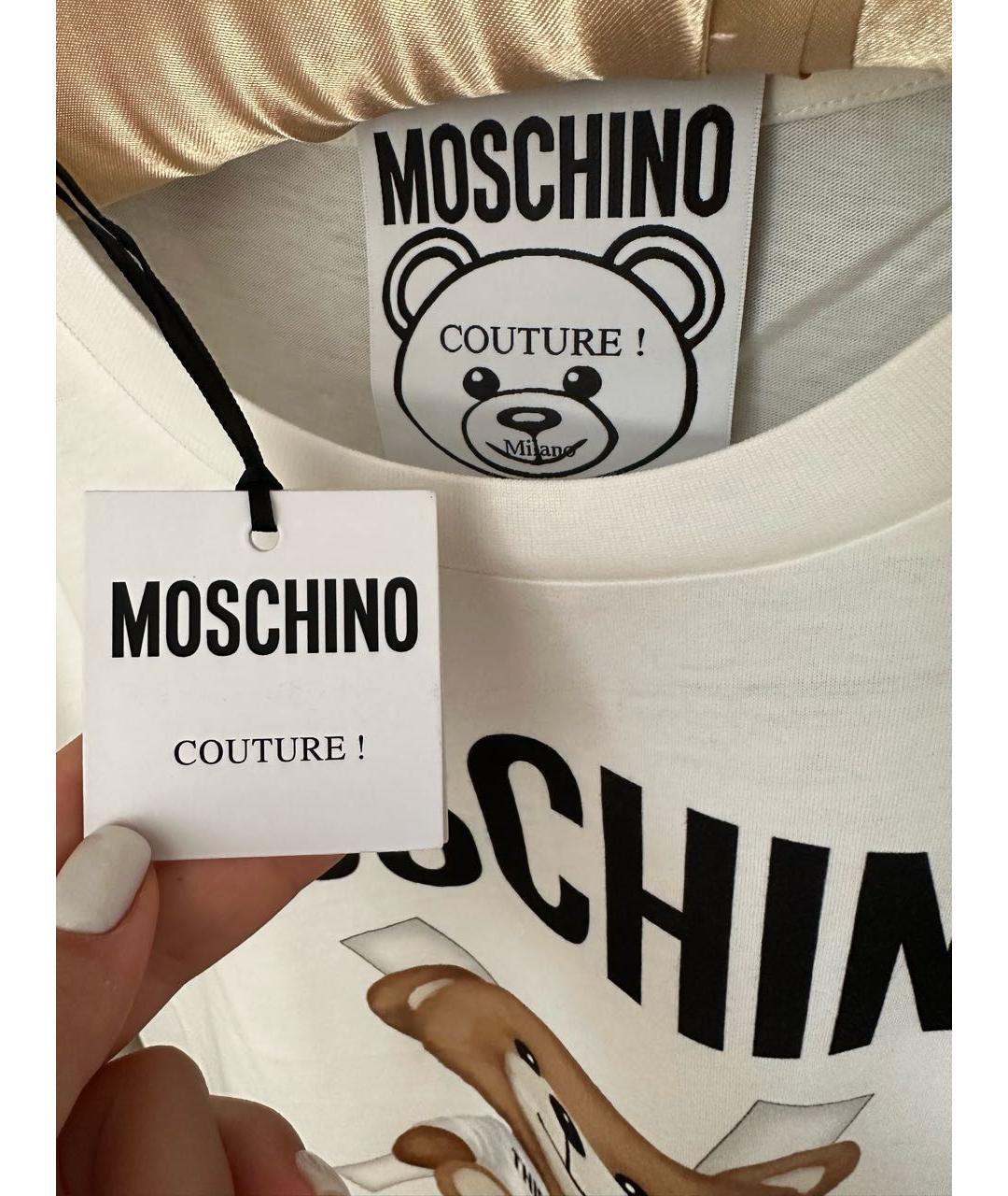 MOSCHINO Белая хлопковая футболка, фото 2